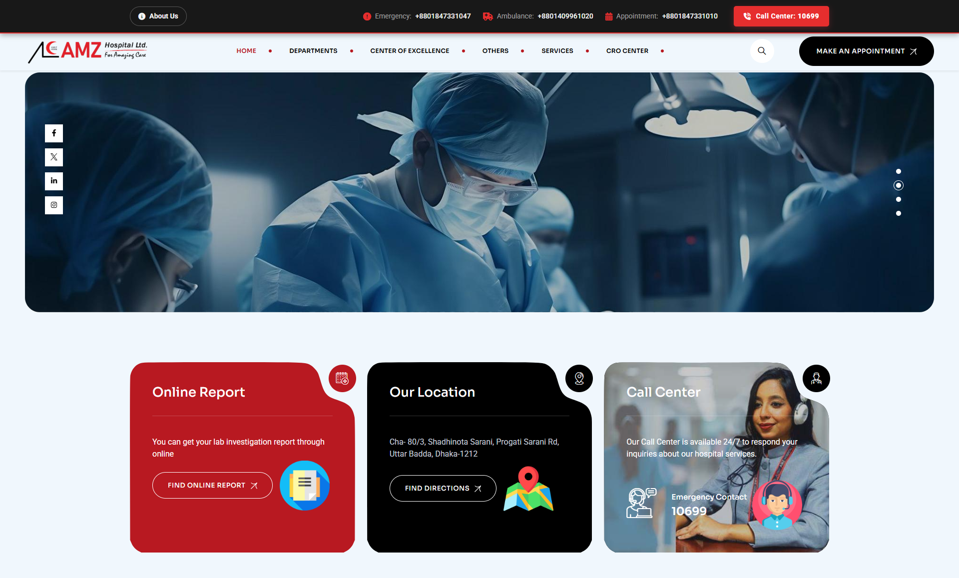 Hospital Website Screenshot